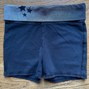 Old Navy girls shorts size L black and silver polka dots black stars waistband